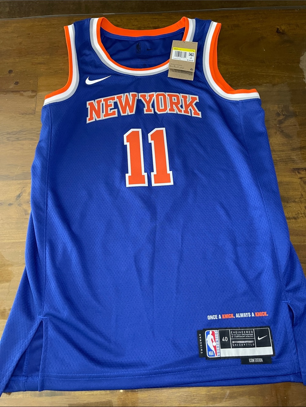 Nike Blue & Orange New York #11 Basketball Jersey